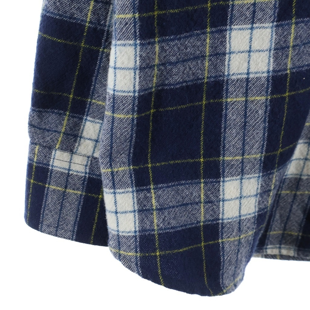 CELINE(セリーヌ) 21AW Check Wool Oversized Shirts チェック柄 オーバーサイズ 長袖ウールシャツ ブルー/ホワイト 2C555198O