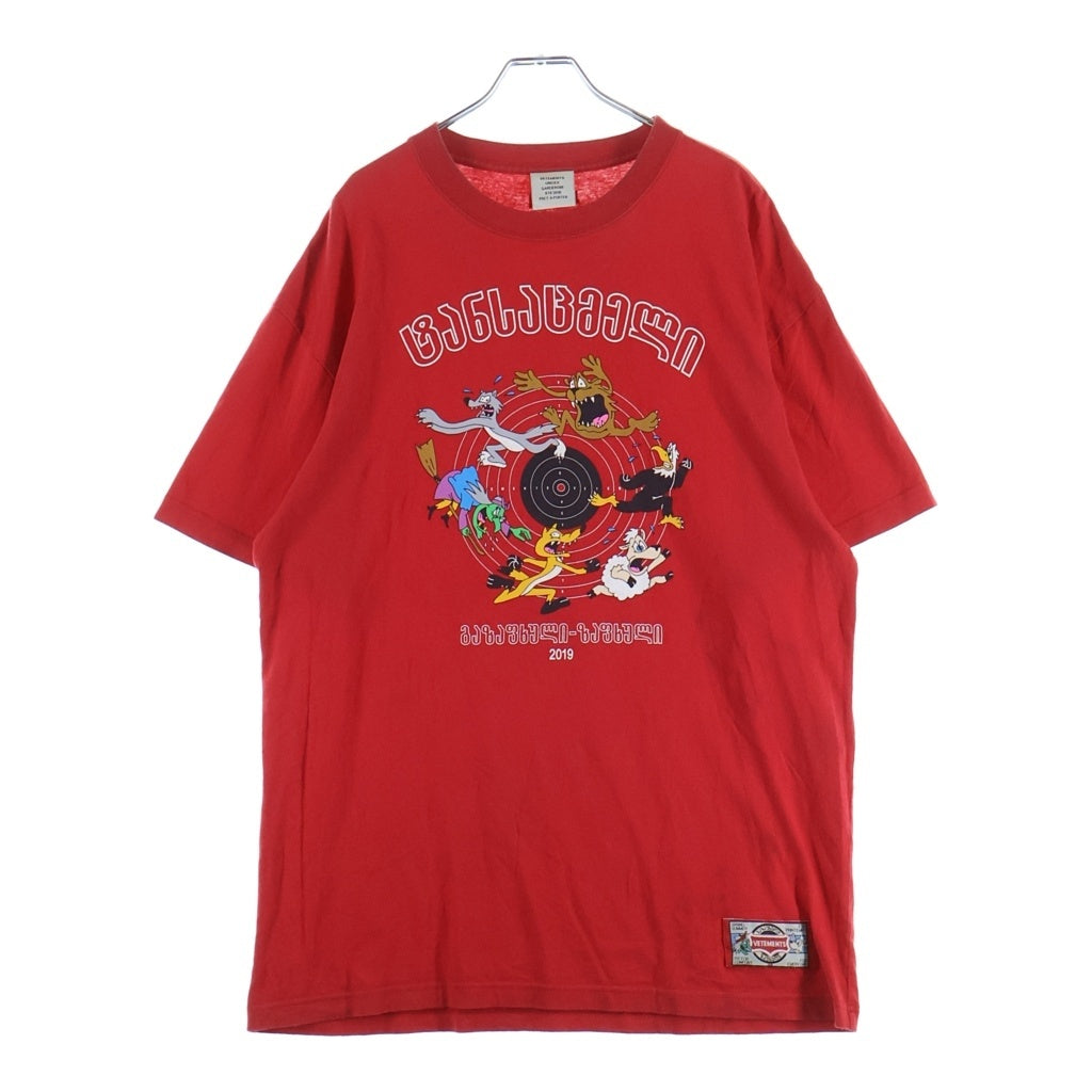 VETEMENTS(ヴェトモン) 19SS cartoon カートゥーン クルーネックTシャツ レッド USS197070