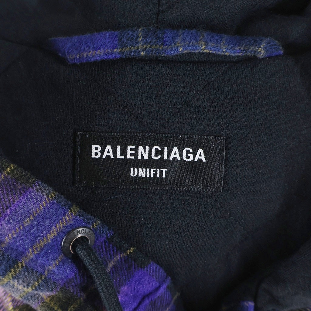BALENCIAGA(バレンシアガ) Bleached Flannel Overshirt ブリーチド フランネル オーバー長袖シャツ パープル 699223 TMM09