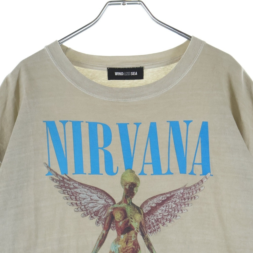 WIND AND SEA(ウィンダンシー) ×NIRVANA IN UTERO ニルヴァーナプリント 半袖Tシャツ カットソー ベージュ WDS-O-NVN-25-Q4-03