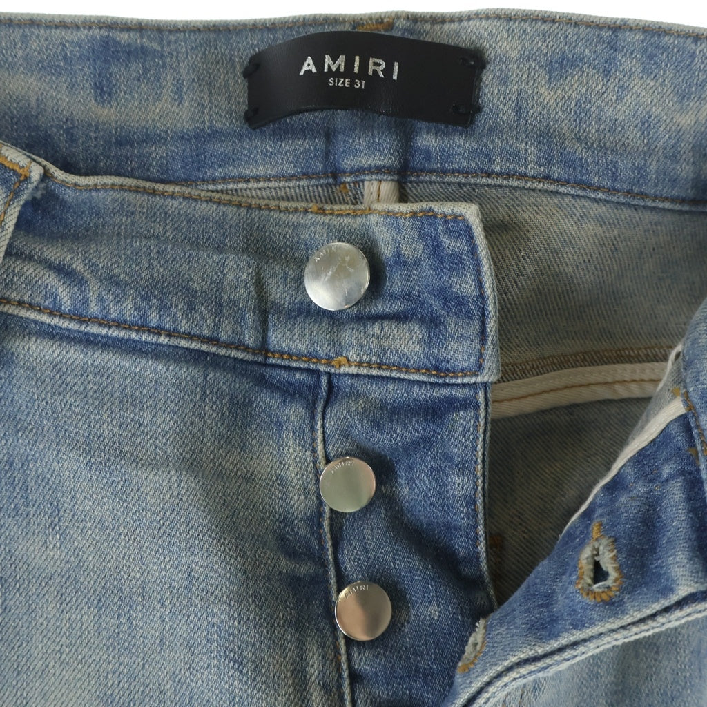 AMIRI(アミリ) ダメージ加工 スキニーデニムパンツ バンダナデザインデニムパンツ インディゴ SR1PS22MDS192SAMDSI