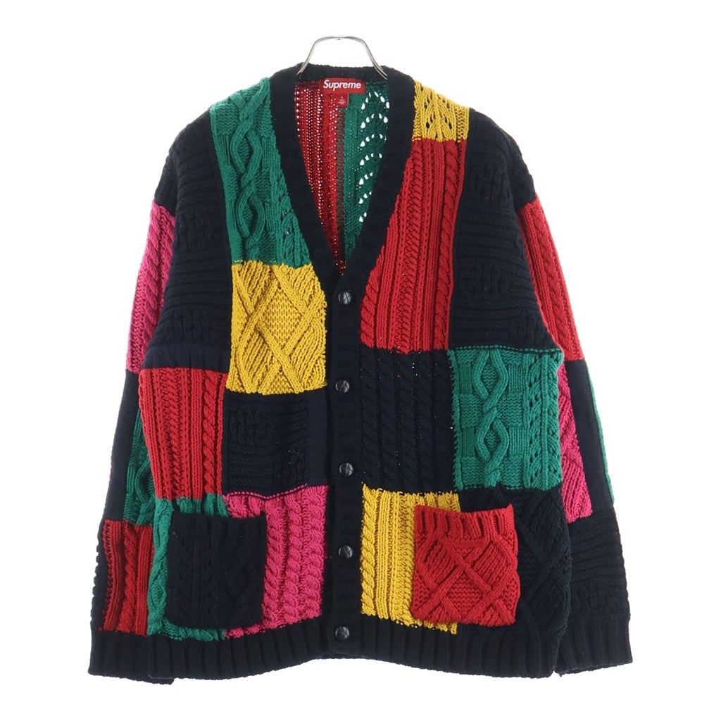 SUPREME(シュプリーム) 23AW Patchwork Cable Knit Cardigan パッチワークケーブルニットカーディガン マルチカラー
