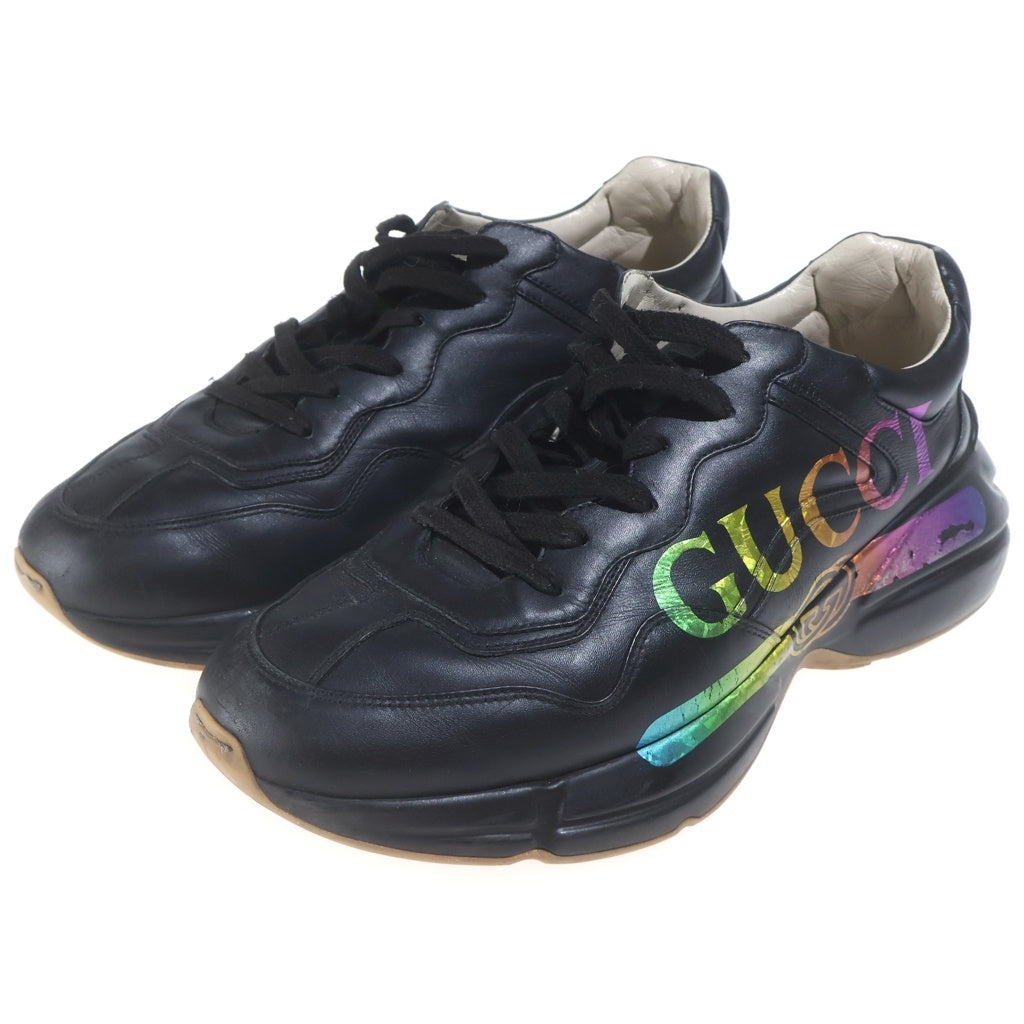 GUCCI(グッチ) RHYTON GGスプリーム レザーダットスニーカー ブラック 552851