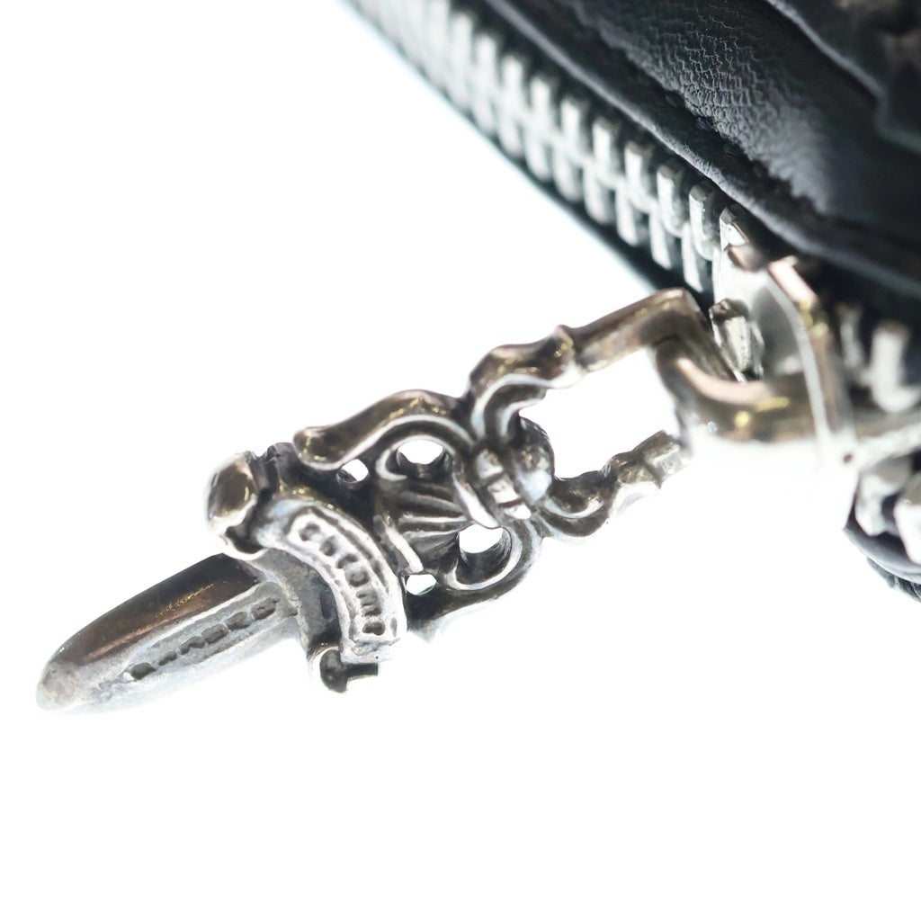 CHROME HEARTS(クロムハーツ) REC F ZIP QUILTED セメタリークロス キルティング レザーウォレット ブラック ‐