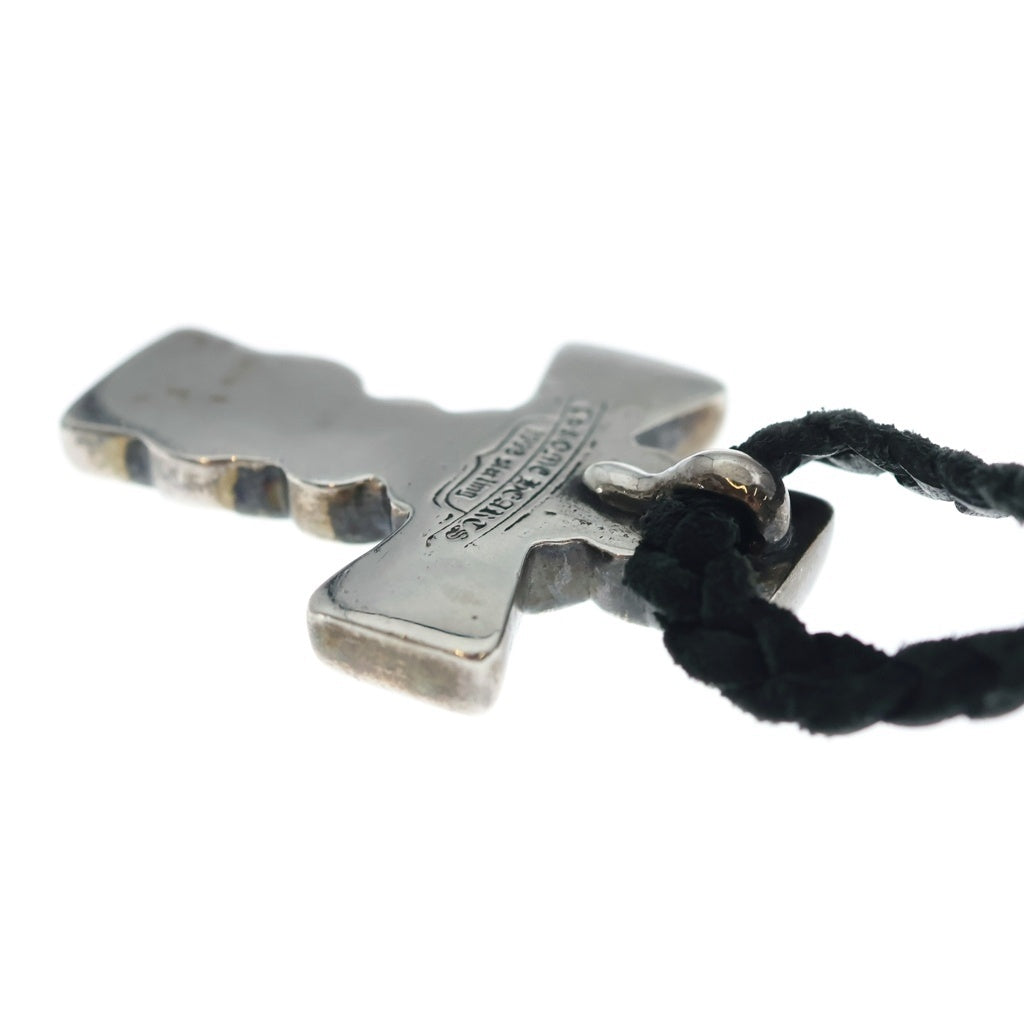 CHROME HEARTS(クロムハーツ) CELTIC CROSS XS ケルティッククロス レザーブレイド ネックレス シルバー/ブラック