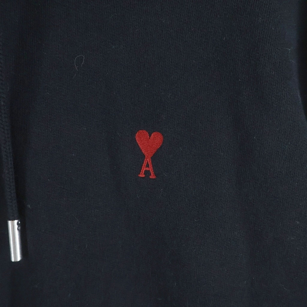 ami(アミ) Logo Hoodie ロゴプルオーバーパーカー フーディー ブラック BFUSW235.730