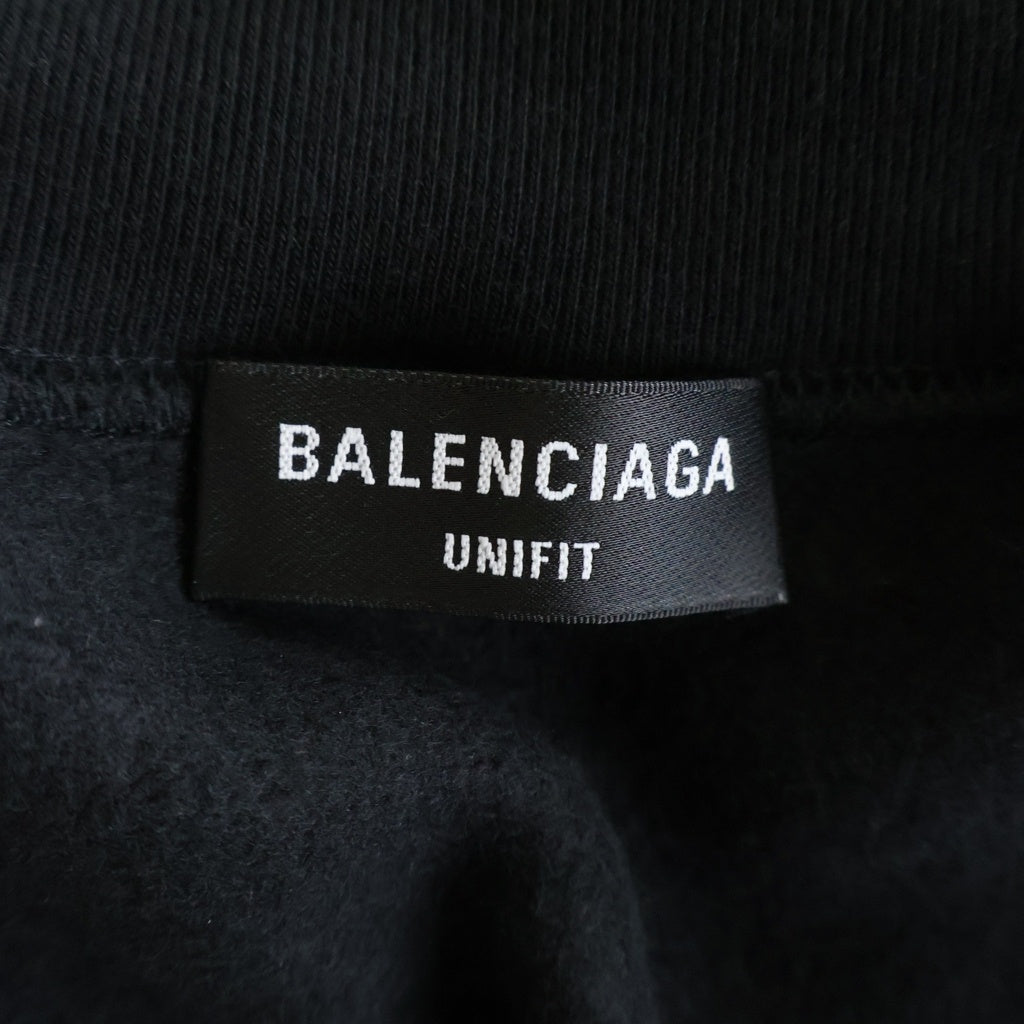 BALENCIAGA(バレンシアガ) フロントロゴ 肩掛けスウェット トレーナー ブラック 657858 TKV93