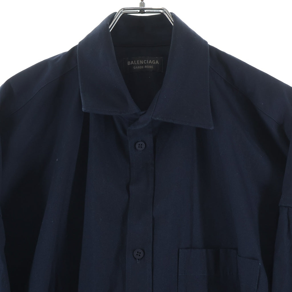 BALENCIAGA(バレンシアガ) 23SS COCOON SHIRT オーバーサイズコクーンシャツ ネイビー 725367 TNM15