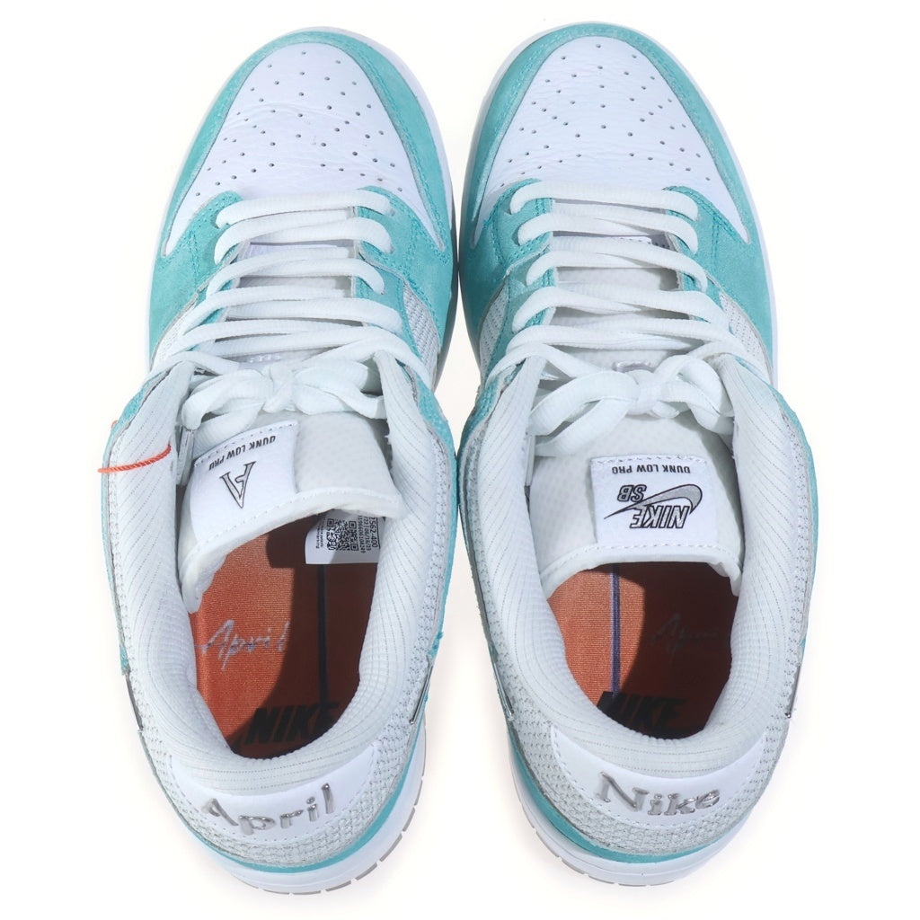NIKE(ナイキ) ×APRIL SKATEBOARDS Dunk Low Pro エイプリルスケートボード SB ダンク ロー プロ QS ローカットシューズ スニーカー ホワイト/ブルー FD2562-400
