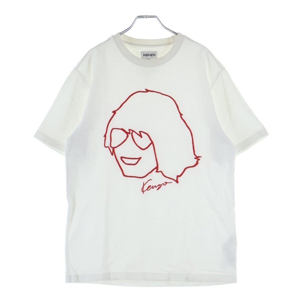 KENZO(ケンゾー) Tribute Embroidered T-shirt フロント刺繍半袖Tシャツ カットソー ホワイト FC55TS2044SB