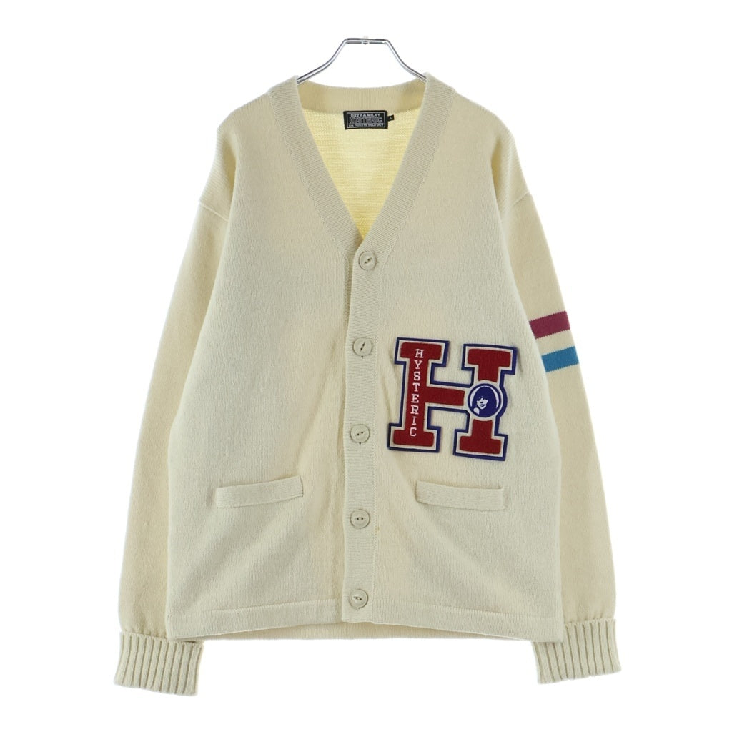 HYSTERIC GLAMOUR(ヒステリックグラマー) サイコワッペンカーディガン ニット ホワイト 02213ND03
