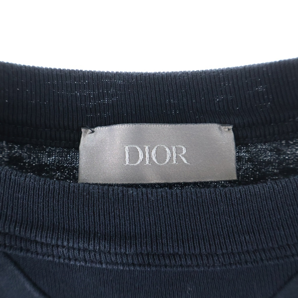 DIOR(ディオール) ロゴ刺繍 クルーネック半袖オーバーサイズカットソーTシャツ ブラック 183J685A0677
