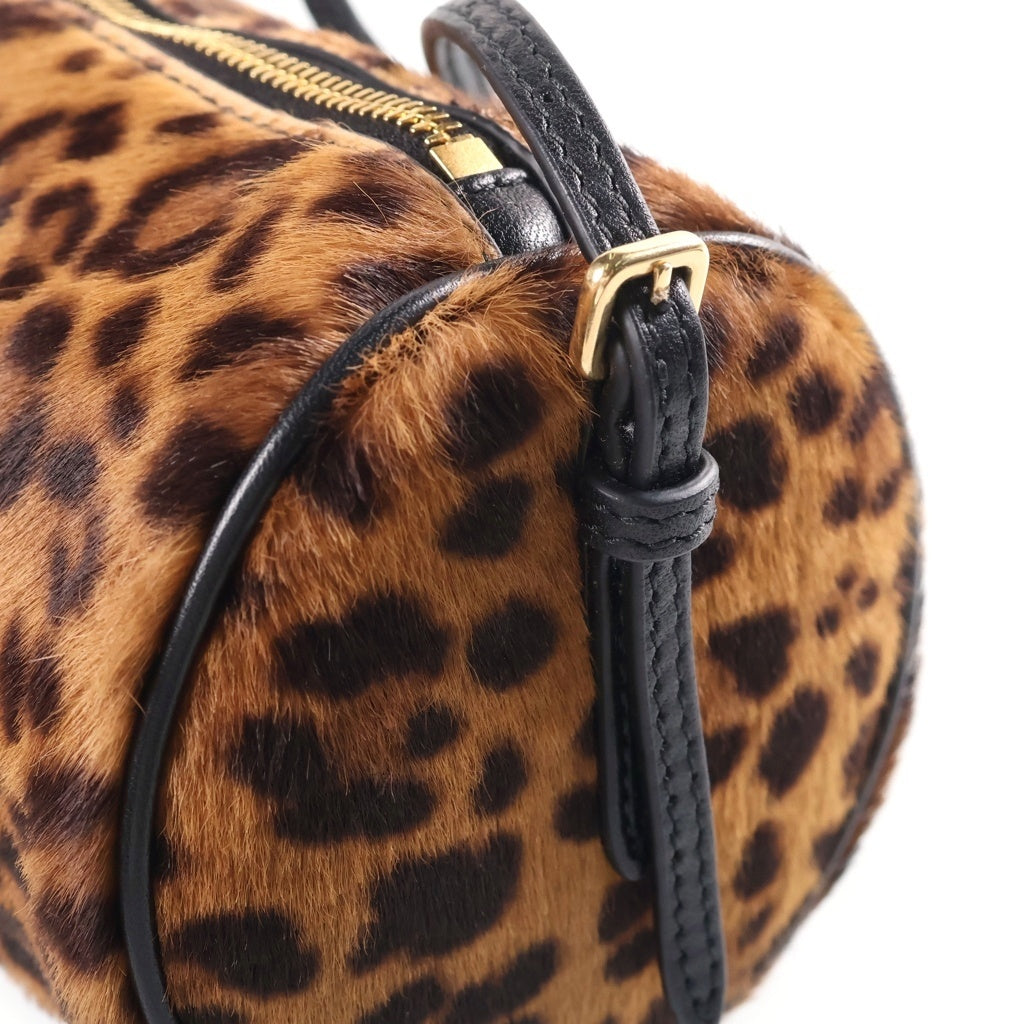 miumiu(ミュウミュウ) Pouch leather bag animal print レオパード柄 ハラコショルダーバッグ ブラウン 5NE851 レディース