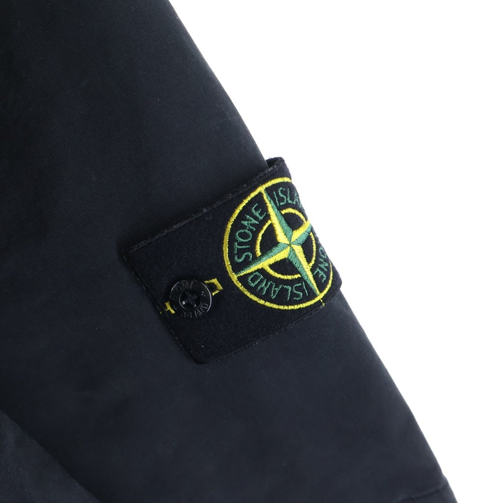 STONE ISLAND(ストーンアイランド) STRETCH TC GARMENT DYED SHORT SLEEVE 袖ロゴパッチ付き 半袖シャツ ブラック 811512410