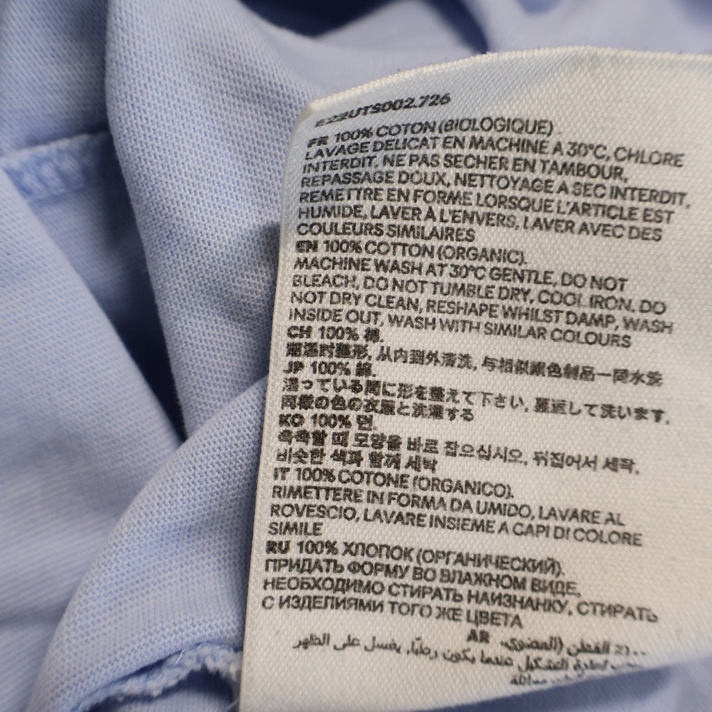 ami paris(アミパリス) 22SS フロントハートロゴ刺繍 クルーネック半袖カットソーTシャツ ブルー E22UTS002.726