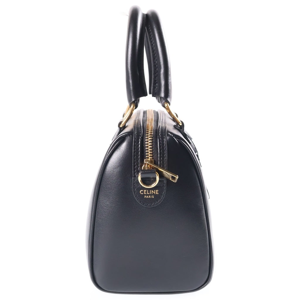 CELINE(セリーヌ) スモールボストン キュイル 2WAYハンドバッグ ブラック GD金具 レディース