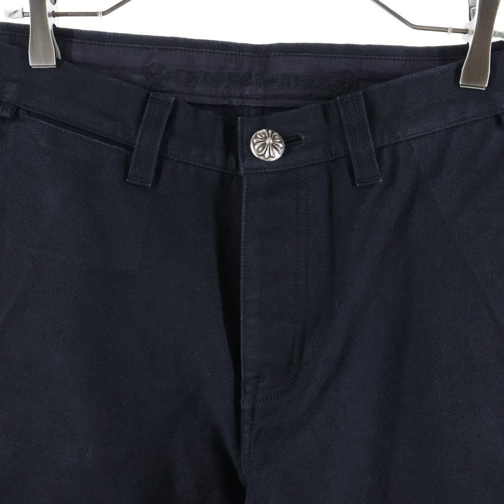 CHROME HEARTS(クロムハーツ) Cemetery Cross Leather Patch Cotton Cargo Pants セメタリークロス レザーパッチ コットンカーゴパンツ ブラック