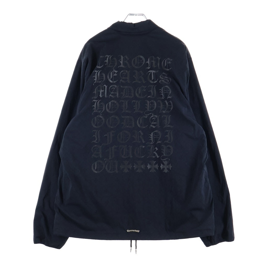 CHROME HEARTS(クロムハーツ) RIGGINS FBRC 英字プリント クロスボールボタン付き/総柄CHプラスプリント ナイロンコーチジャケット ブラック