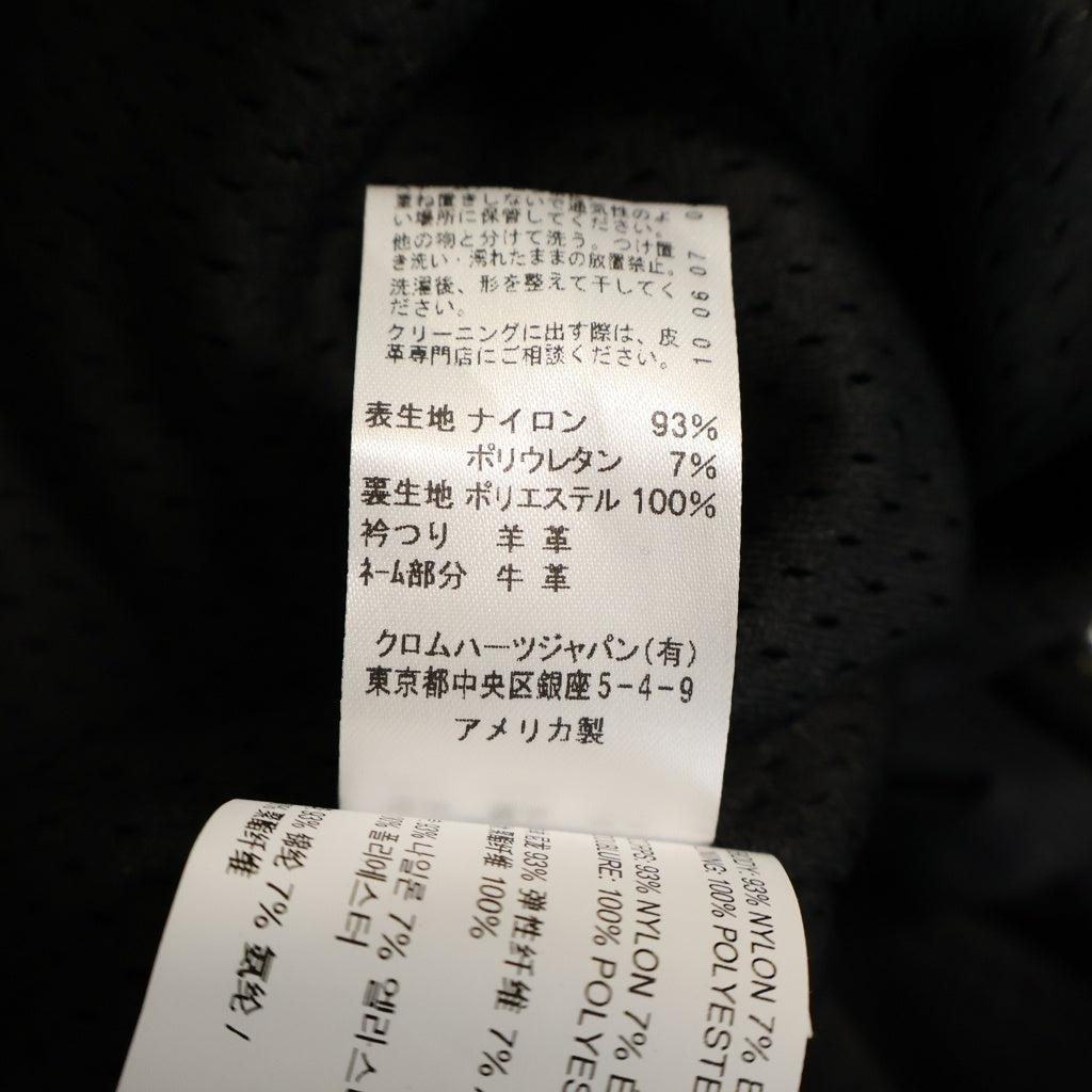 CHROME HEARTS(クロムハーツ) RIGGINS FBRC 英字プリント クロスボールボタン付き/総柄CHプラスプリント ナイロンコーチジャケット ブラック