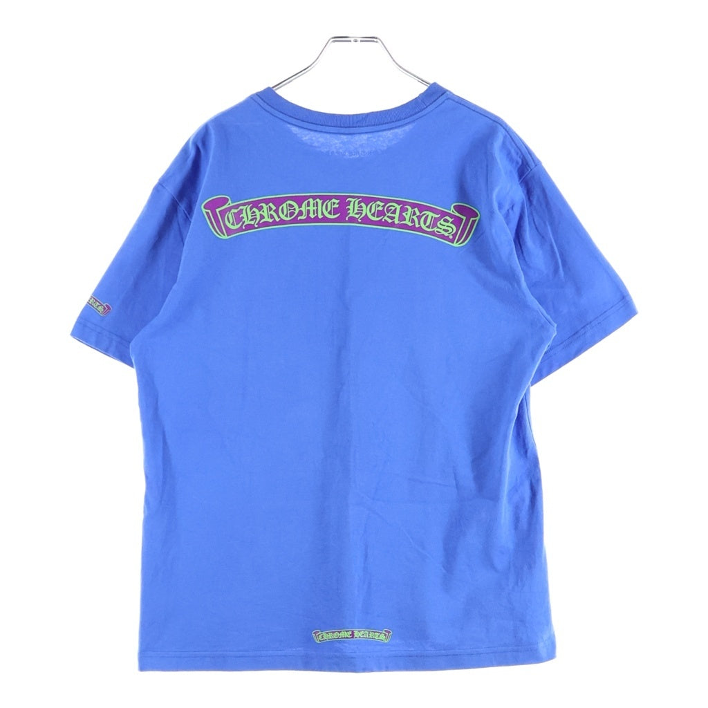 CHROME HEARTS(クロムハーツ) THAT GROUP SCROLL S/S TEE バックスクロールプリントクルーネック半袖カットソーTシャツ ブルー