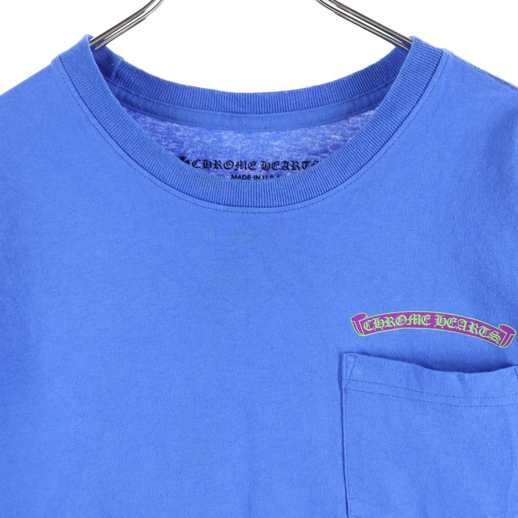 CHROME HEARTS(クロムハーツ) THAT GROUP SCROLL S/S TEE バックスクロールプリントクルーネック半袖カットソーTシャツ ブルー