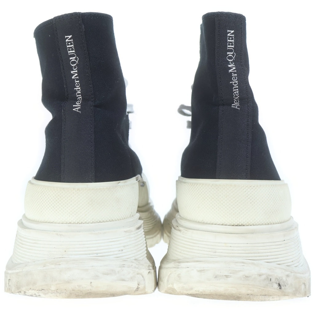 Alexander McQueen(アレキサンダーマックイーン) トレッドスリック チャンキーソールキャンバスレザーハイカットスニーカー ブラック/ホワイト 604254
