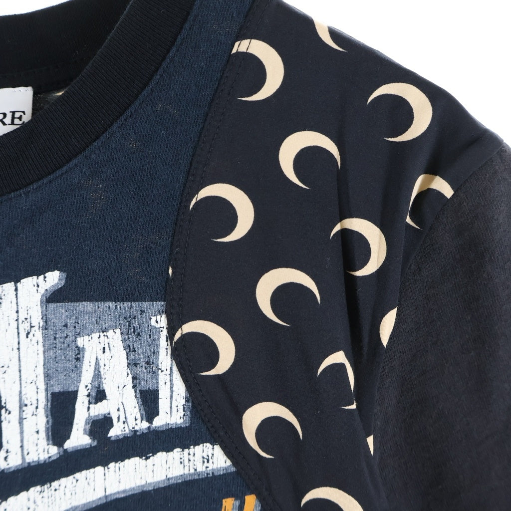 MARINE SERRE(マリーン セル) graphic tee グラフィック半袖Tシャツ カットソー ブラック レディース