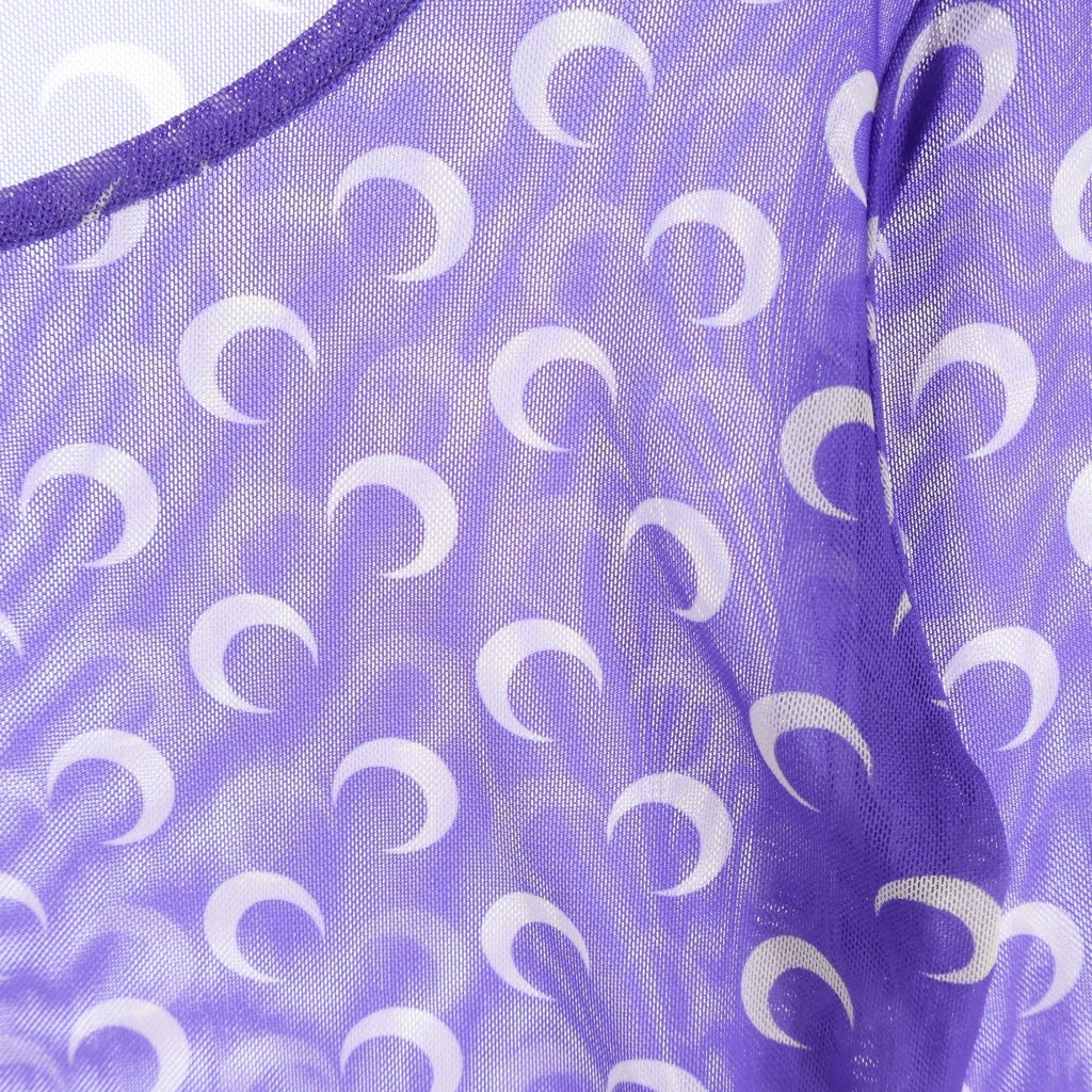 MARINE SERRE(マリーン セル) Recycled Moon Mesh Crop Top Lavender ムーン メッシュ クロップド ロングスリーブTシャツ パープル レディース
