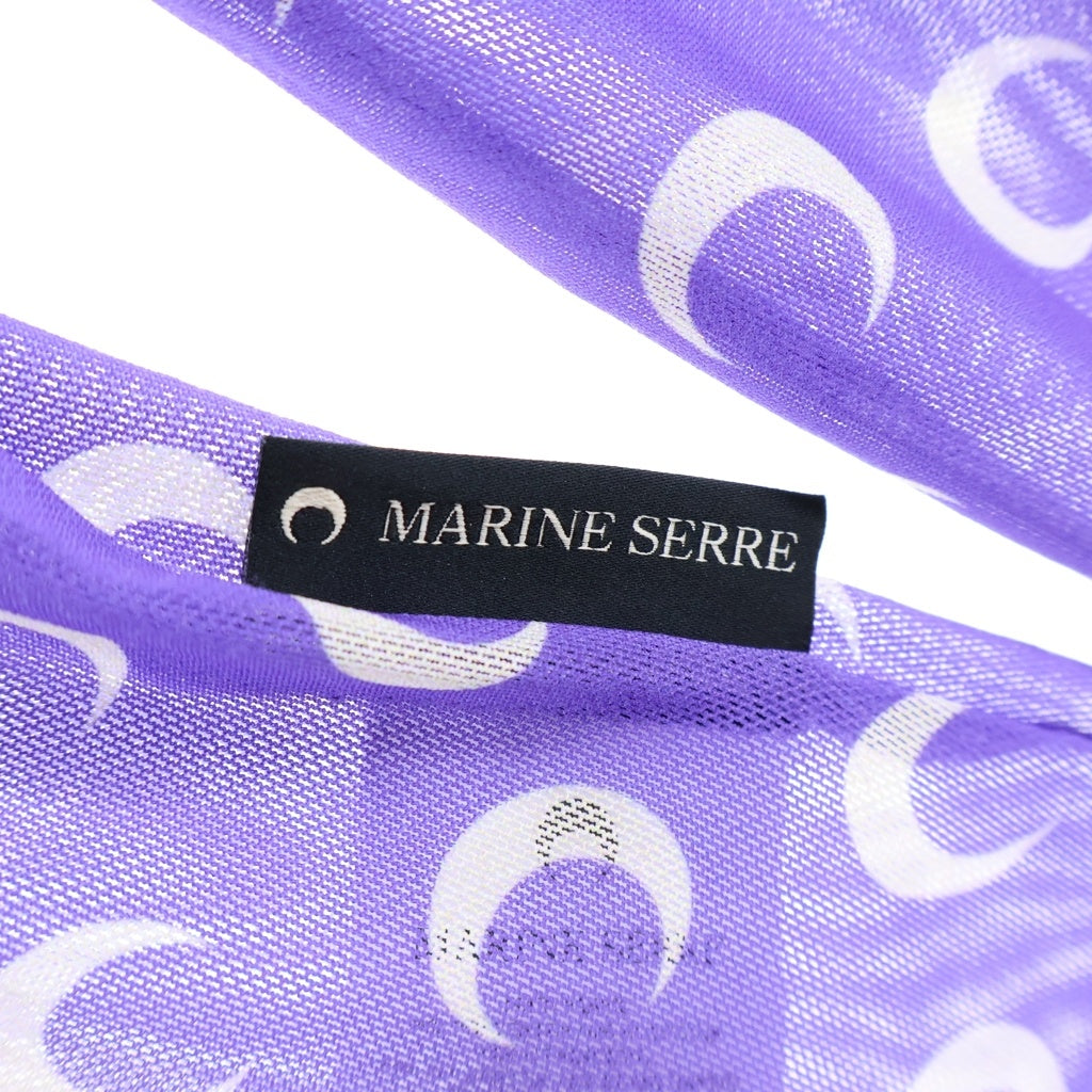 MARINE SERRE(マリーン セル) Recycled Moon Mesh Crop Top Lavender ムーン メッシュ クロップド ロングスリーブTシャツ パープル レディース