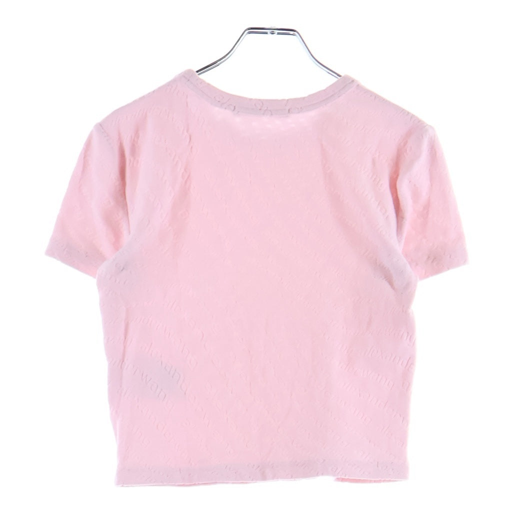 ALEXANDER WANG(アレキサンダーワン) パイル地 総柄ロゴ 半袖Tシャツ カットソー ピンク 4CC1241426 レディース