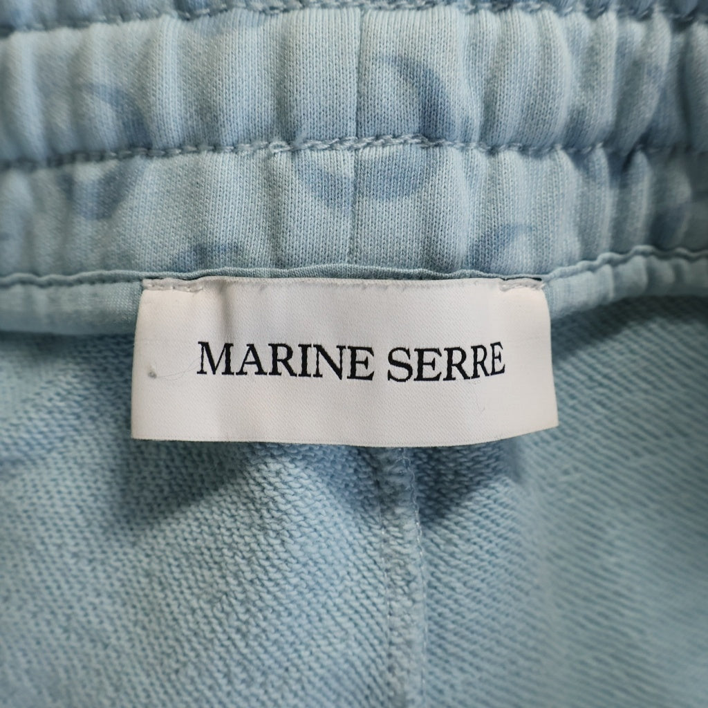 MARINE SERRE(マリーン セル) moon faded fleece ムーンロゴ グラデーション スウェットパンツ ジョガーパンツ ブルー レディース
