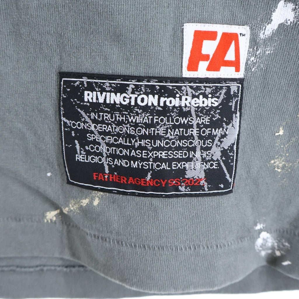 RRR123 RIVINGTON roi Rebis(リヴィントンロイレビス) 25SS LOVE STUFF TEE グラフィック半袖Tシャツ カットソー グレー