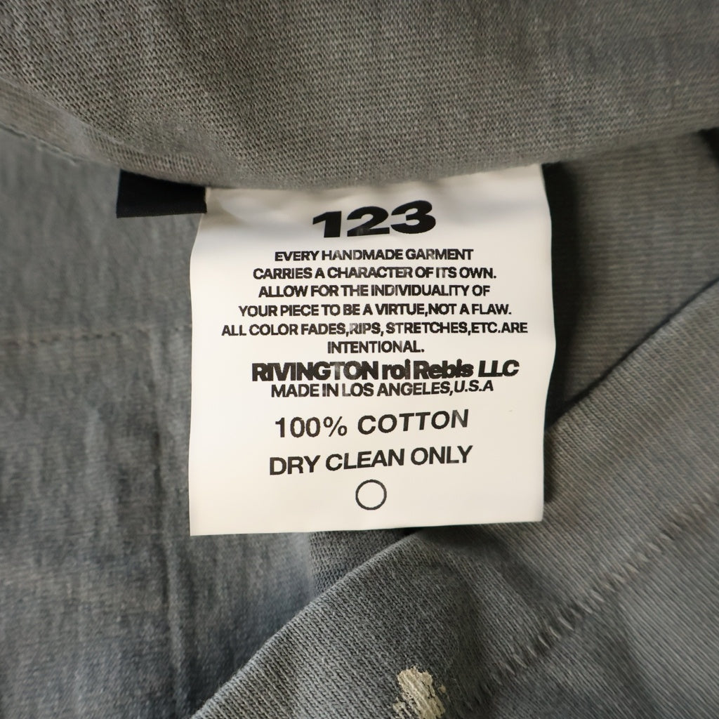 RRR123 RIVINGTON roi Rebis(リヴィントンロイレビス) 25SS LOVE STUFF TEE グラフィック半袖Tシャツ カットソー グレー