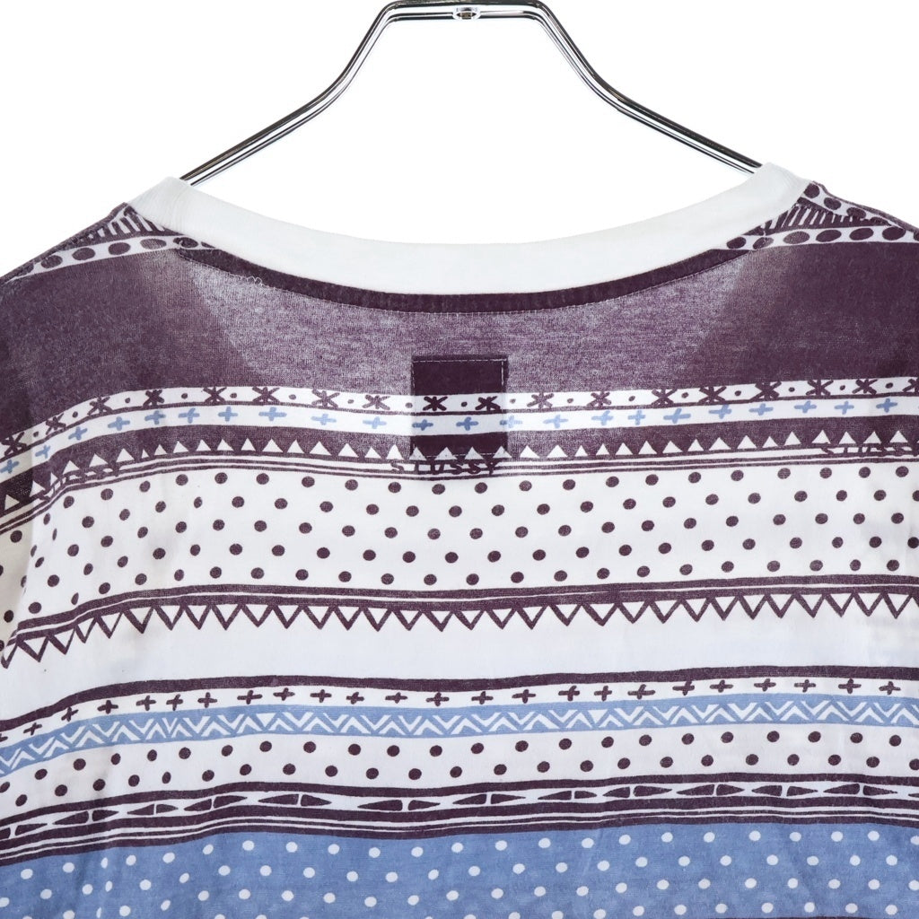 STUSSY(ステューシー) TOTEM S/S T-SHIRT 総柄プリント クルーネック半袖カットソーTシャツ マルチカラー
