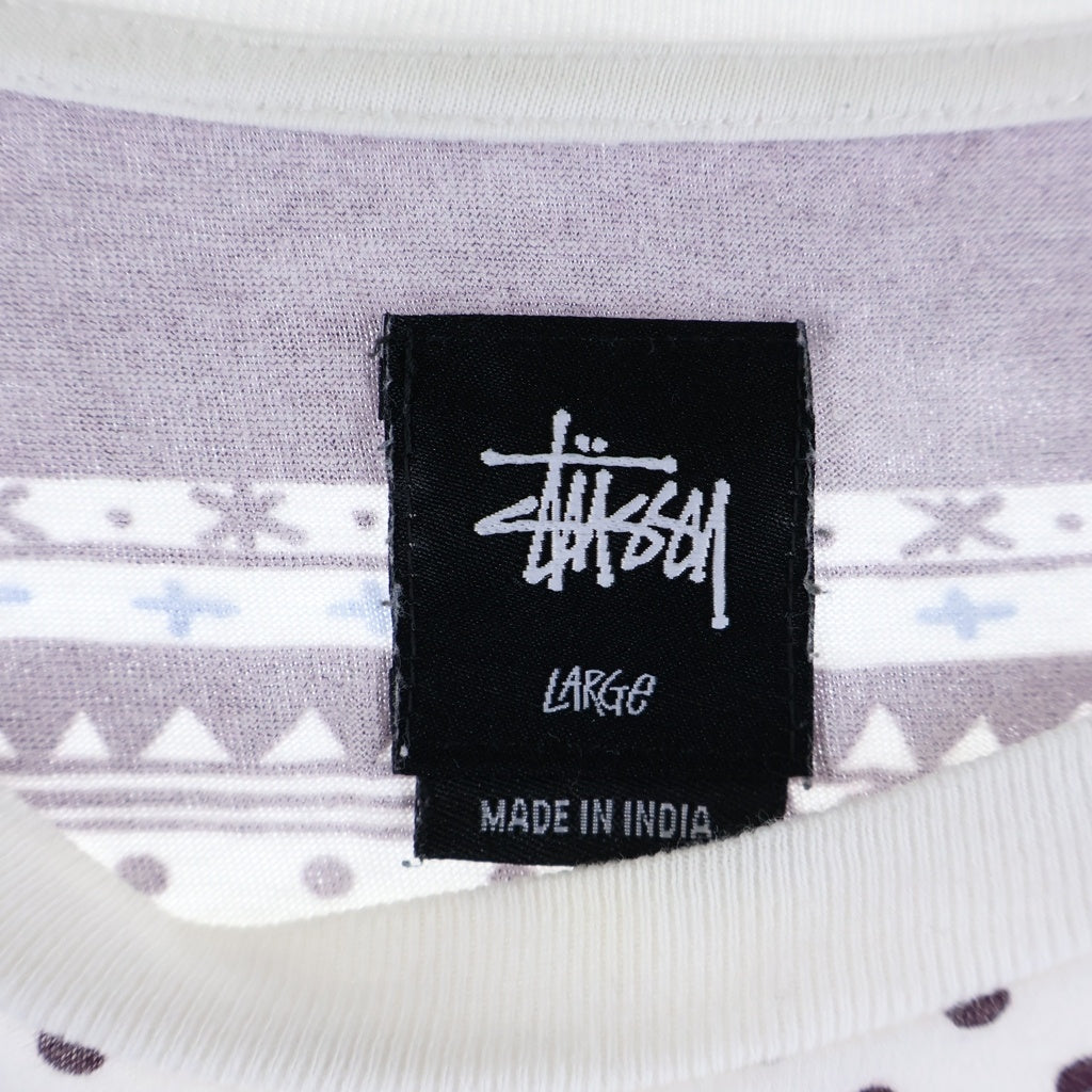 STUSSY(ステューシー) TOTEM S/S T-SHIRT 総柄プリント クルーネック半袖カットソーTシャツ マルチカラー