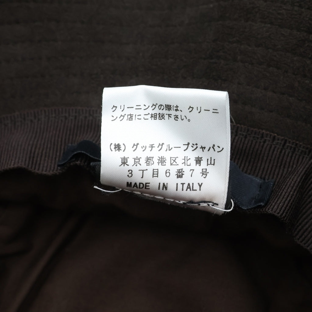GUCCI(グッチ) スエード バケットハット 帽子 ブラウン 109159 XC019