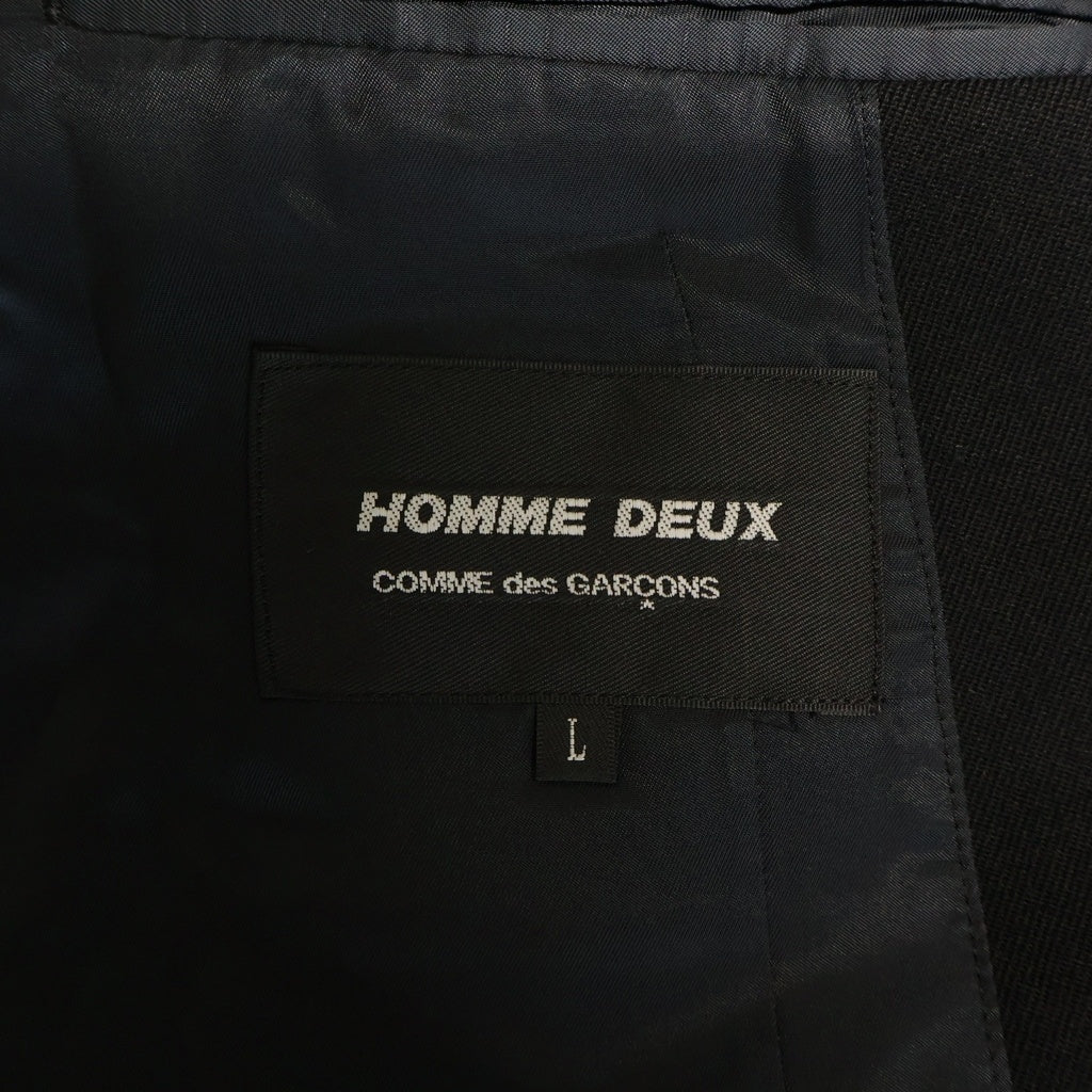 COMME des GARCONS HOMME DEUX(コムデギャルソン オムドゥ) 24AW ウール 捻れ変形 テーラードジャケット ブラック