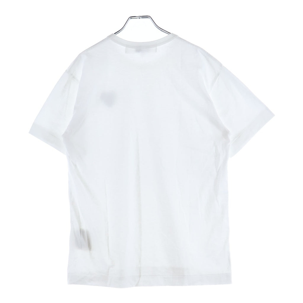 COMME des GARCONS(コムデギャルソン) ロゴパッチ ラインストーン装飾 クルーネック半袖Tシャツ ホワイト AX-T801