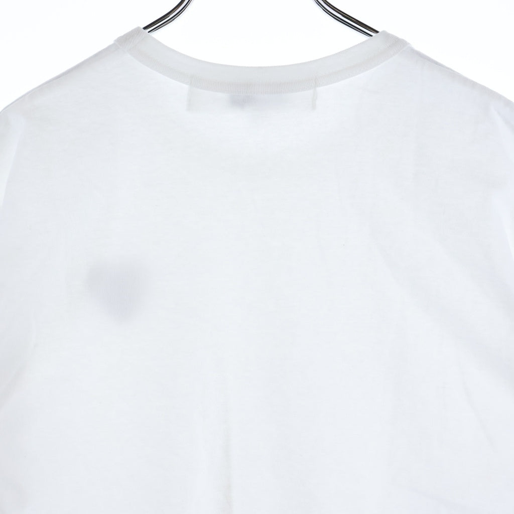COMME des GARCONS(コムデギャルソン) ロゴパッチ ラインストーン装飾 クルーネック半袖Tシャツ ホワイト AX-T801
