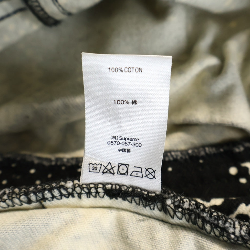 SUPREME(シュプリーム) 19SS ×Jean Paul Gaultier Fuck Racism ジョンポールゴルチエ プリントデザイン ストレートデニムパンツ ホワイト/ブラック