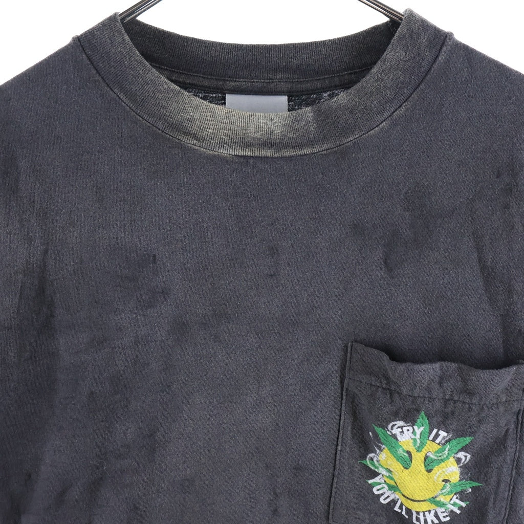 READY MADE(レディメイド) 24AW SNAKE L/S TEE バックスネークプリント クルーネック長袖カットソーTシャツ ブラック RE-CO-BK-00-00-282