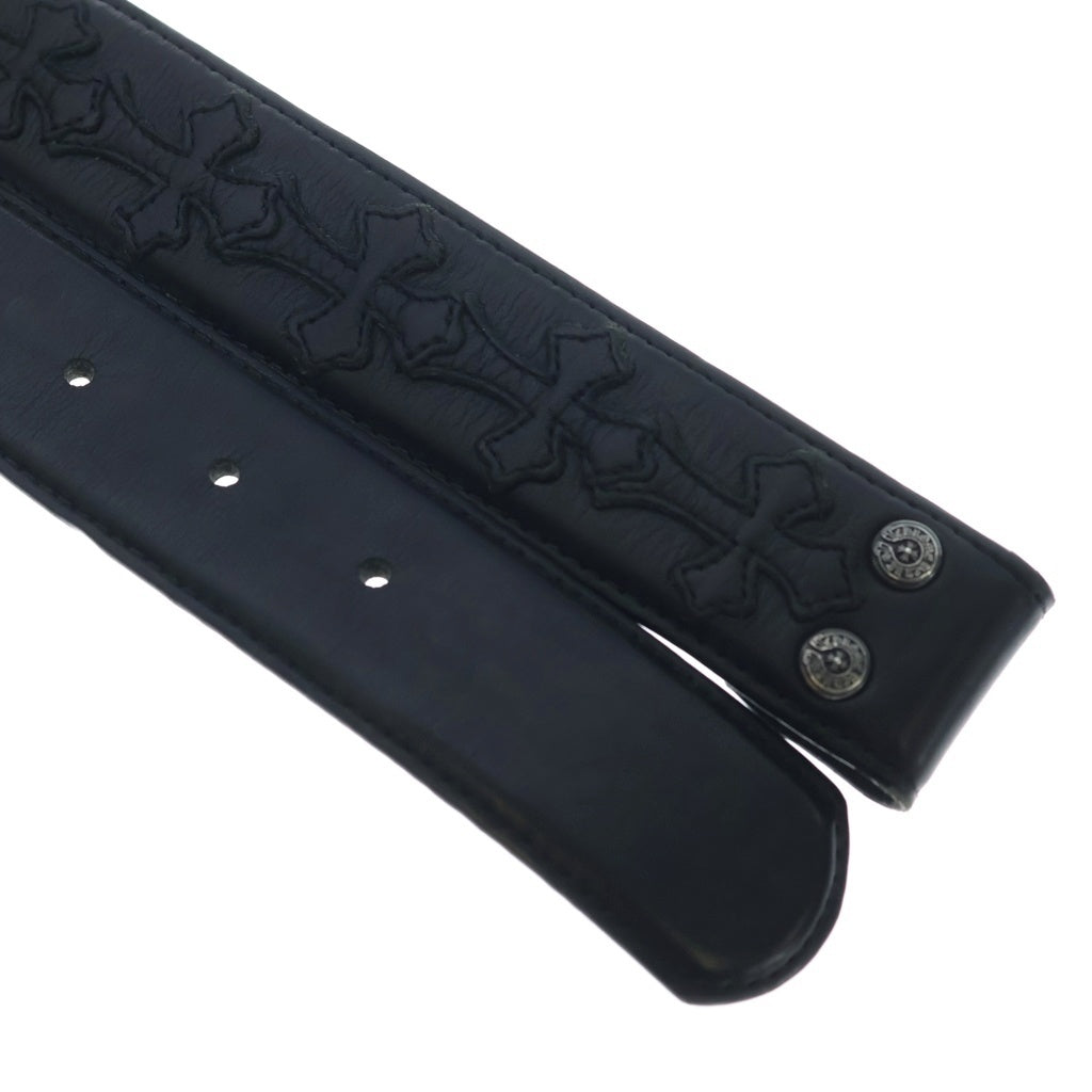 CHROME HEARTS(クロムハーツ) 1.5 STRAP CEMETERY 1.5inchセメタリークロスパッチ セメタリークロスパッチレザーベルト ブラック