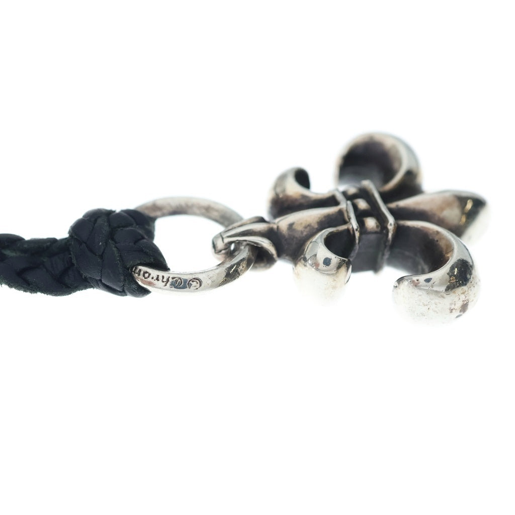 CHROME HEARTS(クロムハーツ) BS FLUER BC BSフレア レザーブレイド ボロチップ ネックレス ブラック/シルバー
