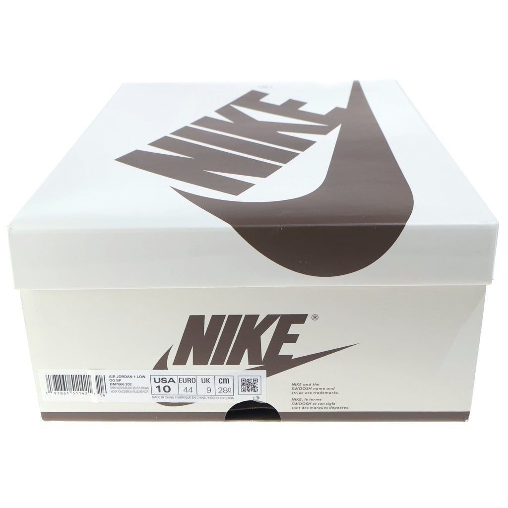 NIKE(ナイキ) ×TRAVIS SCOTT AIR JORDAN LOW OG SP VELVET BROWN トラヴィススコット エアジョーダン 1 ベルベット ローカットスニーカー ブラウン US10/28cm DM7866-202