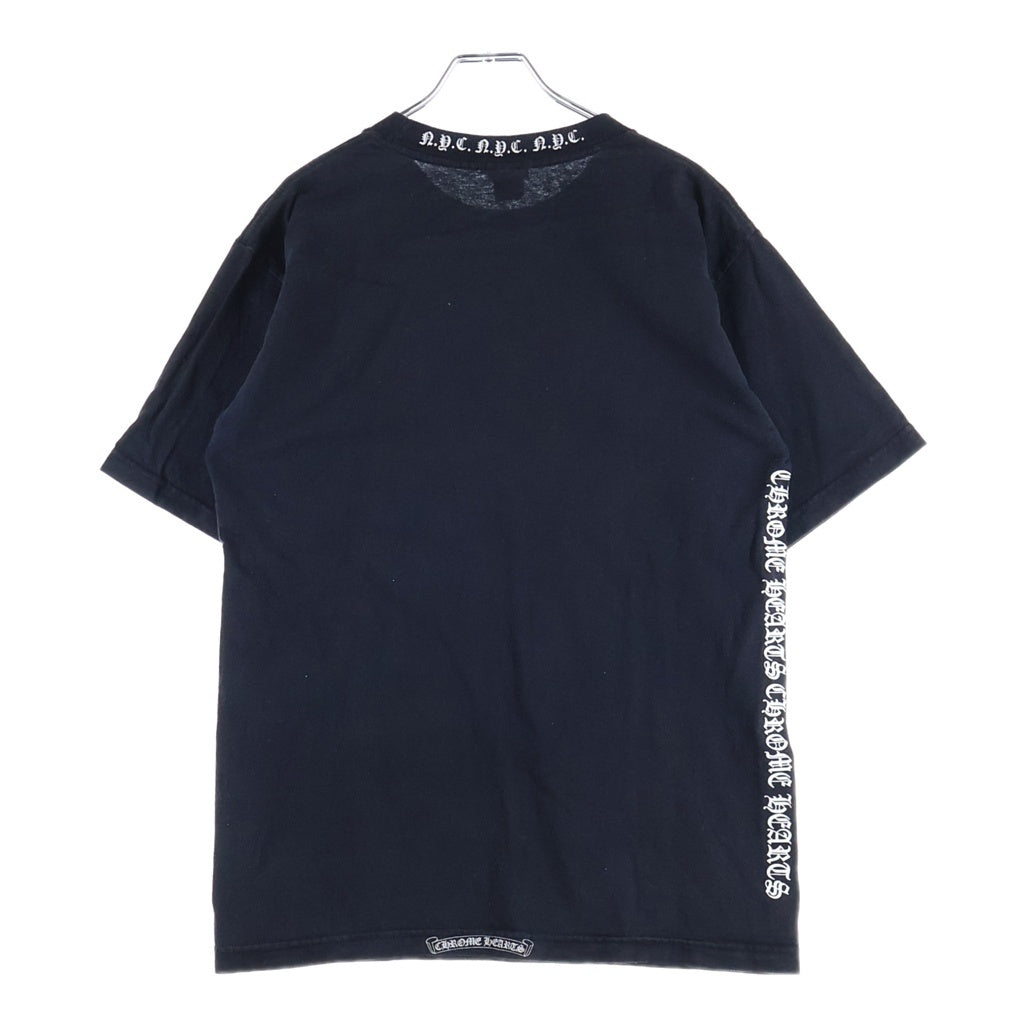 CHROME HEARTS(クロムハーツ) OLD NYC NECK LOGO S/S TEE オールド NYCネックロゴ クルーネック半袖Tシャツカットソー ブラック