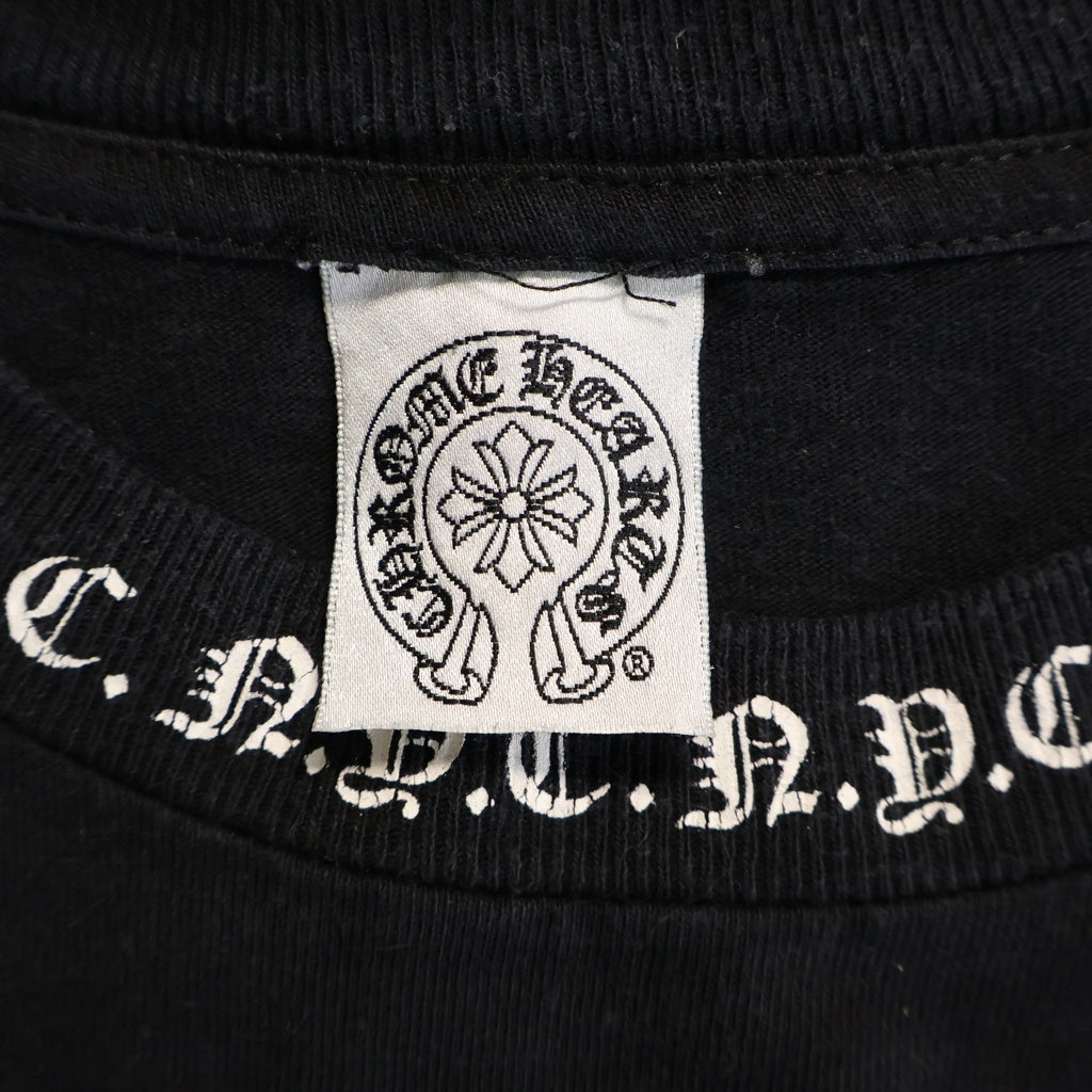 CHROME HEARTS(クロムハーツ) OLD NYC NECK LOGO S/S TEE オールド NYCネックロゴ クルーネック半袖Tシャツカットソー ブラック