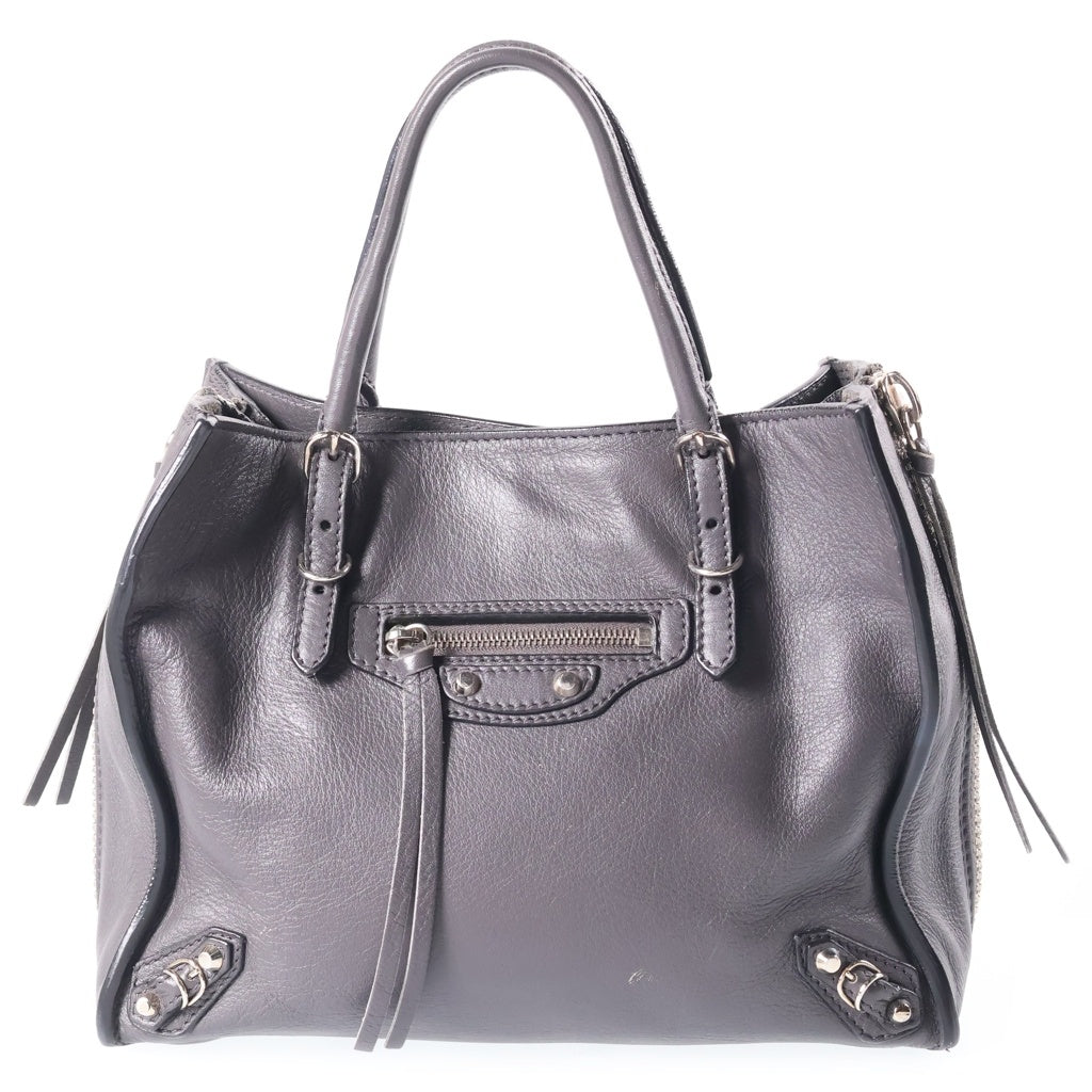 BALENCIAGA(バレンシアガ) ペーパーミニ ハンドバッグ シルバー金具 レディース グレー 357333