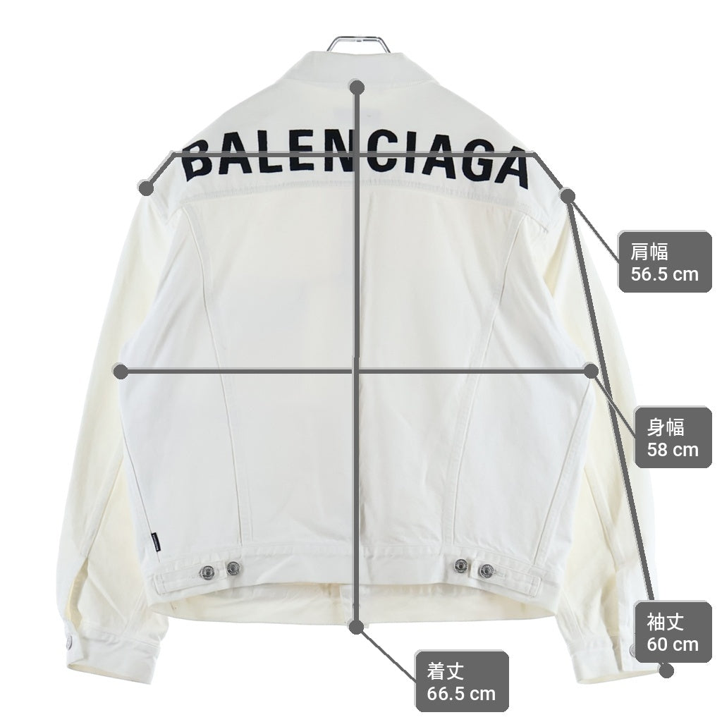 BALENCIAGA(バレンシアガ) 20SS BACK LOGO DENIM JACKET バックロゴプリント デニムジャケット ホワイト 571322 TDW04