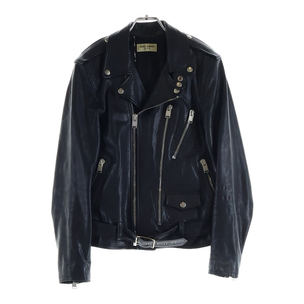 SAINT LAURENT PARIS(サンローランパリ) 14AW エディ期 L17 ラムスキン モーターサイクル ライダースジャケット ブラック 361694 Y5GC1