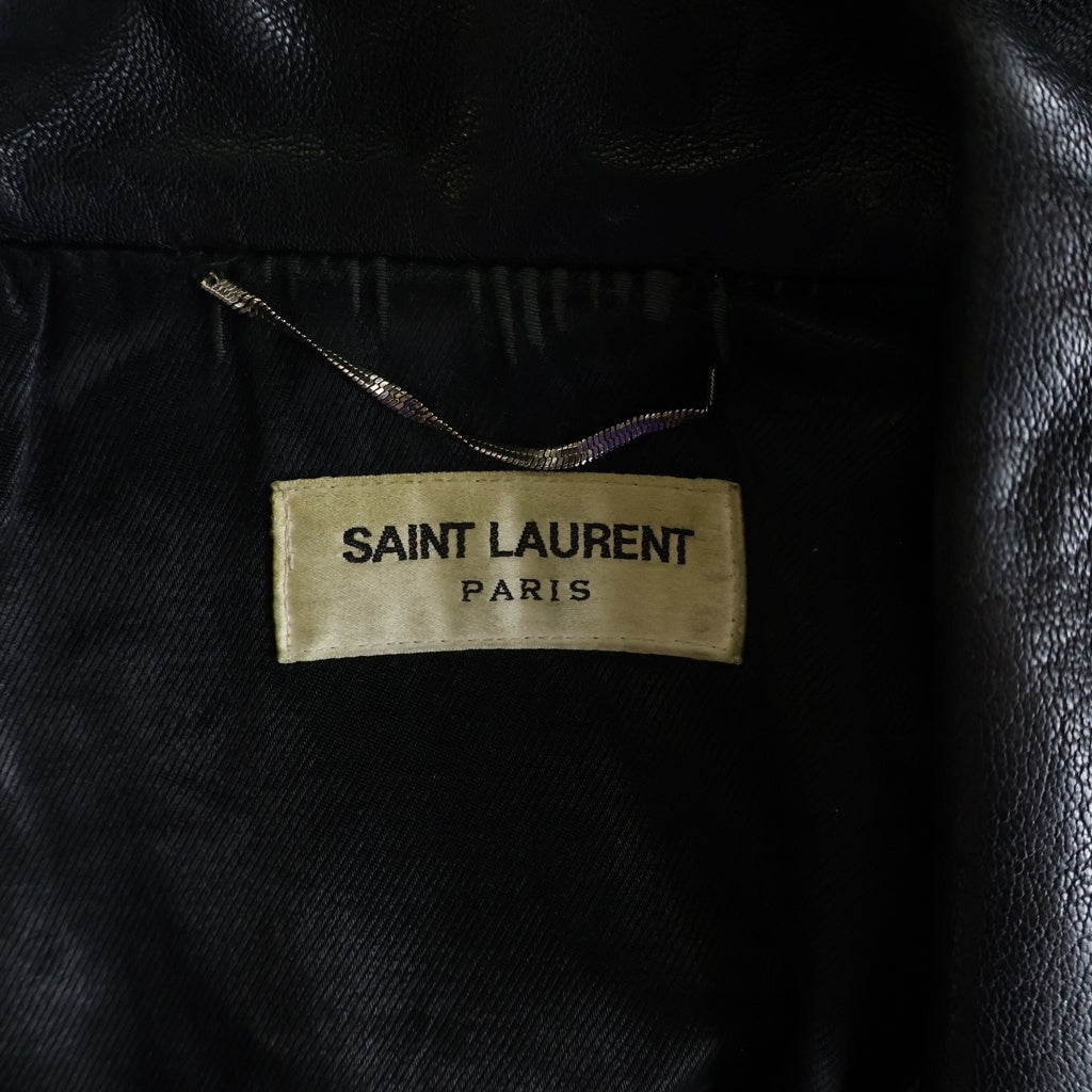 SAINT LAURENT PARIS(サンローランパリ) 14AW エディ期 L17 ラムスキン モーターサイクル ライダースジャケット ブラック 361694 Y5GC1